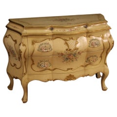 20th Century Lacquered Painted Gilt Wood Venetian Dresser, 1970