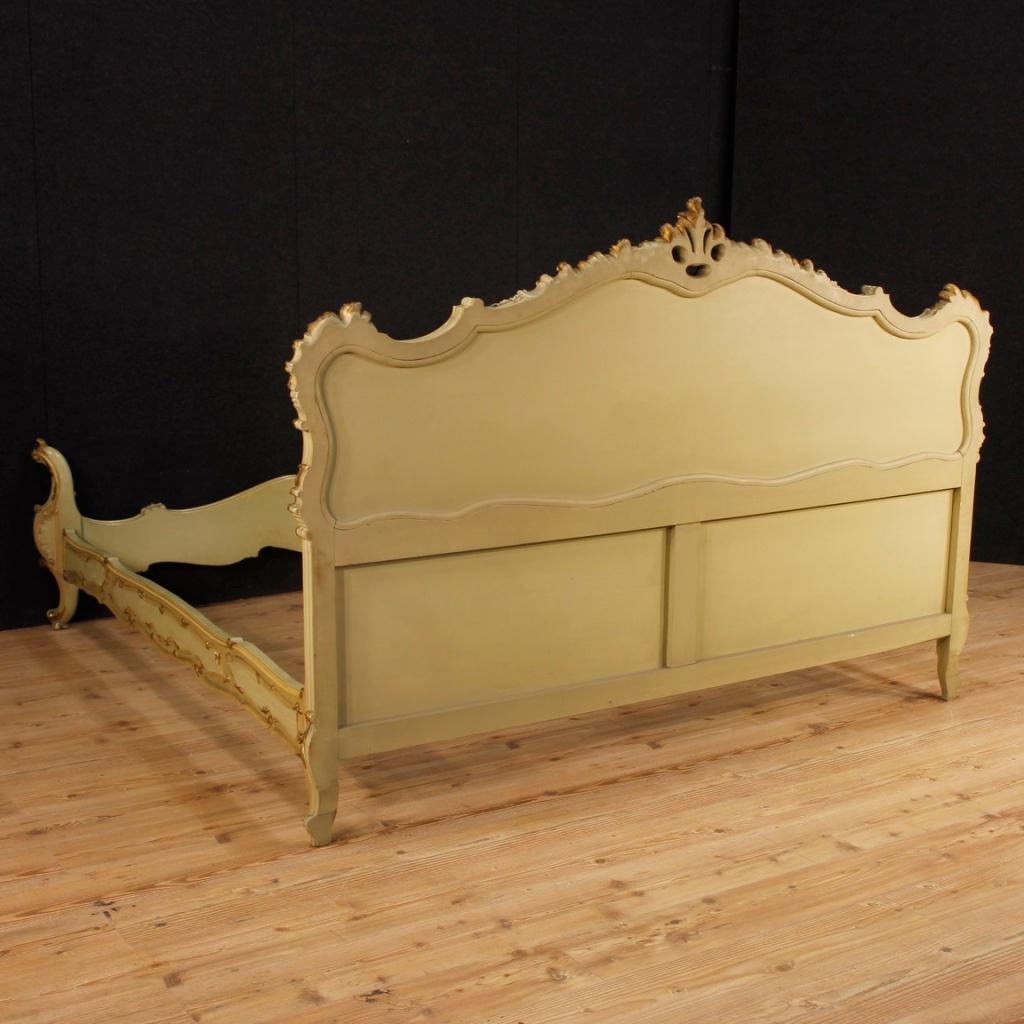 20th Century Lacquered, Painted, Giltwood and Plaster Venetian Double Bed, 1950 6