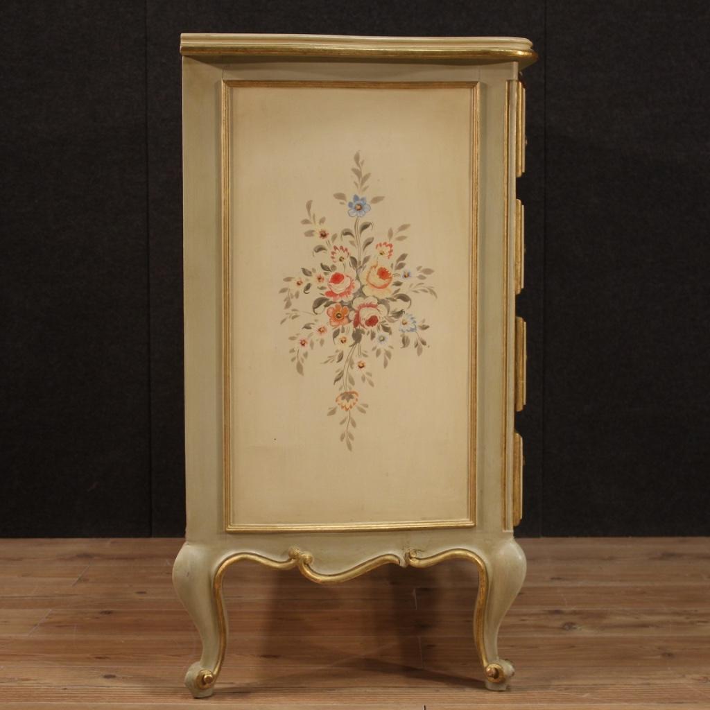 20th Century Lacquered Painted Gold Wood Venetian Commode, 1970 4
