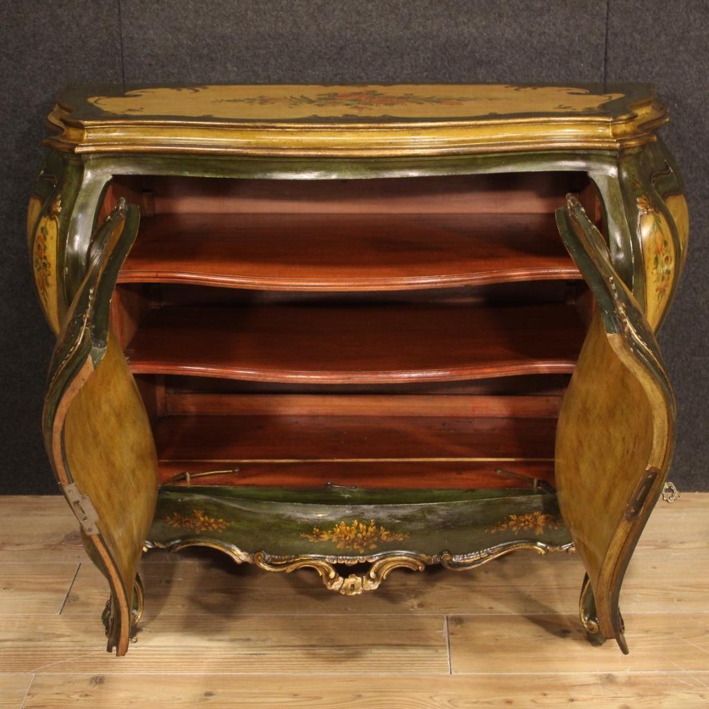 20th Century Lacquered Painted Gold Wood Venetian Sideboard, 1930 6