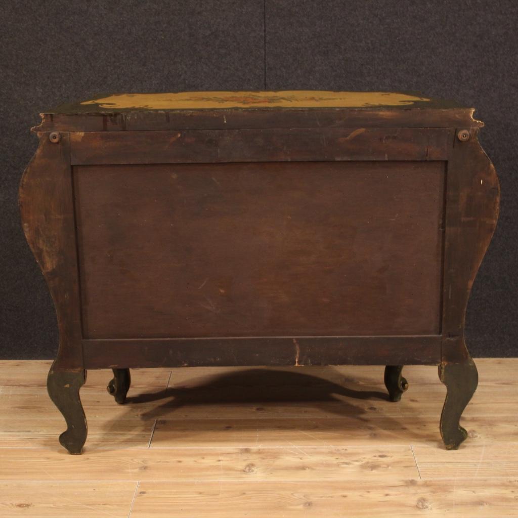 20th Century Lacquered Painted Gold Wood Venetian Sideboard, 1930 4