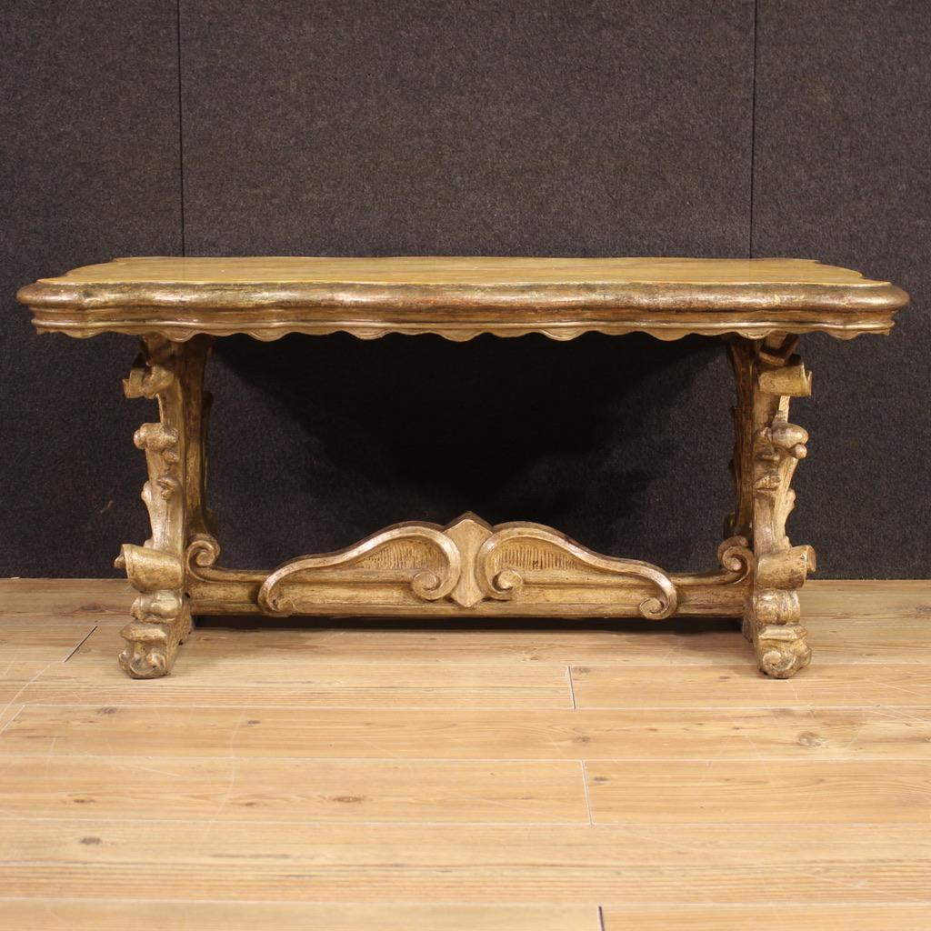 20ième siècle Table basse vénitienne en bois peint et laqué du XXe siècle, 1950 en vente