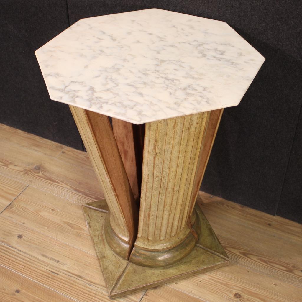 20th Century Lacquered Wood and Onyx Top Italian Side Table, 1970 in vendita 6