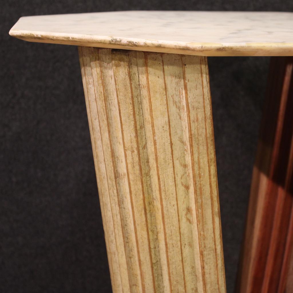 20th Century Lacquered Wood and Onyx Top Italian Side Table, 1970 in vendita 7