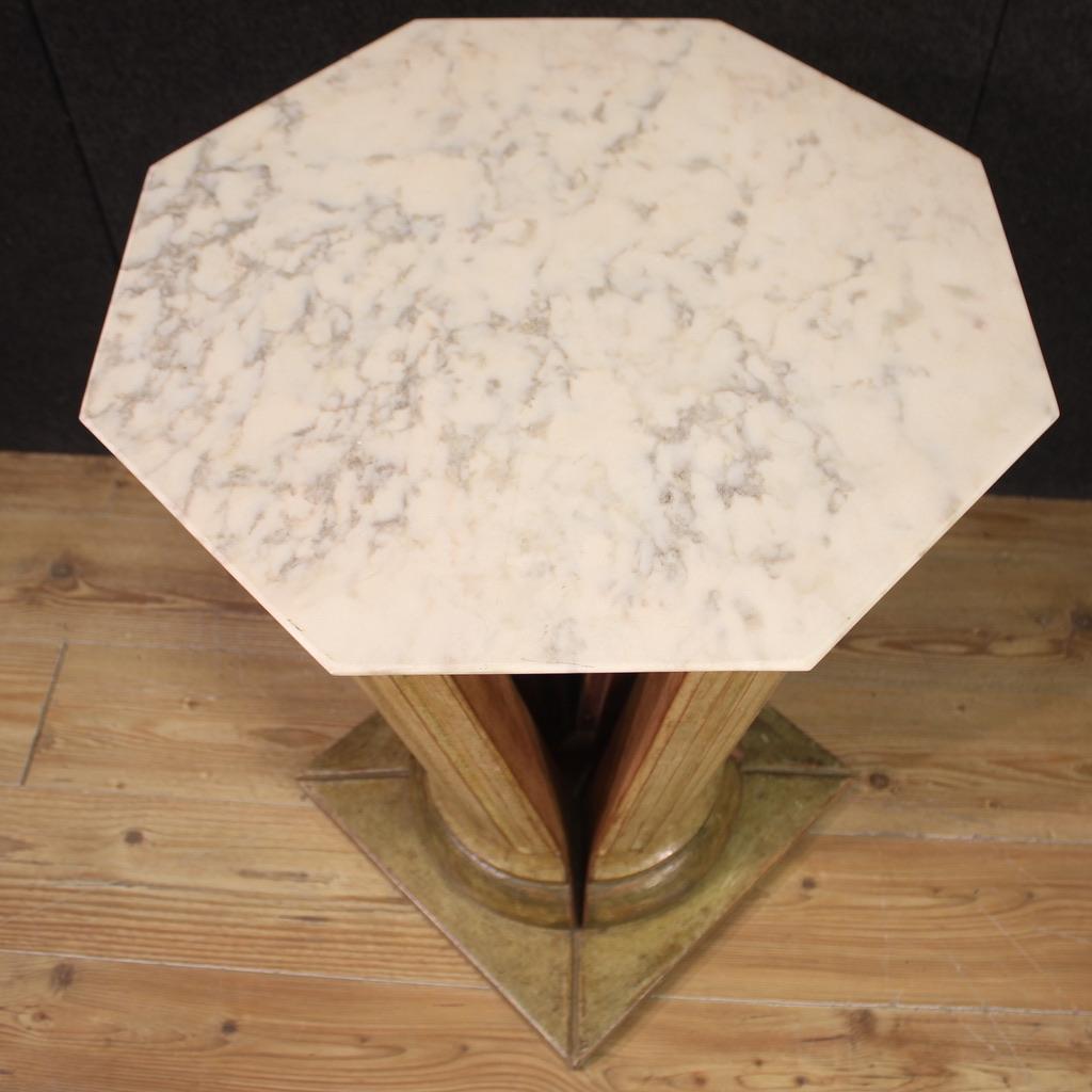 20th Century Lacquered Wood and Onyx Top Italian Side Table, 1970 in vendita 2