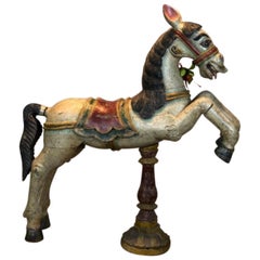 Vintage 20th Century Lacquered Wood Carousel Horse