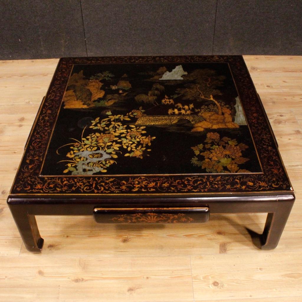 20th Century Lacquered Wood Chinese Coffee Table, 1980 6