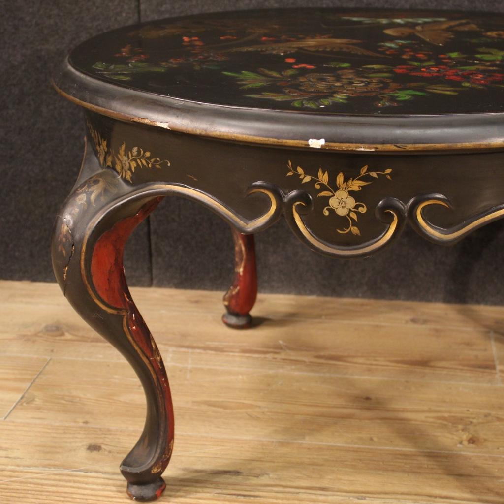 20th Century Lacquered Wood French Round Coffee Table, 1950 6