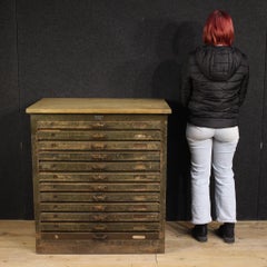 20th Century Lacquered Wood Italian Chest of Drawers Woodcut Workshop, 1930s