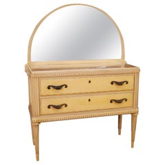 20th Century Lacquered Wood with Onyx Top Italian Dresser with Mirror, 1960