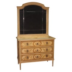 20th-Century Lacquered Wood Italian Louis XVI-Style Commode with Mirror, 1960