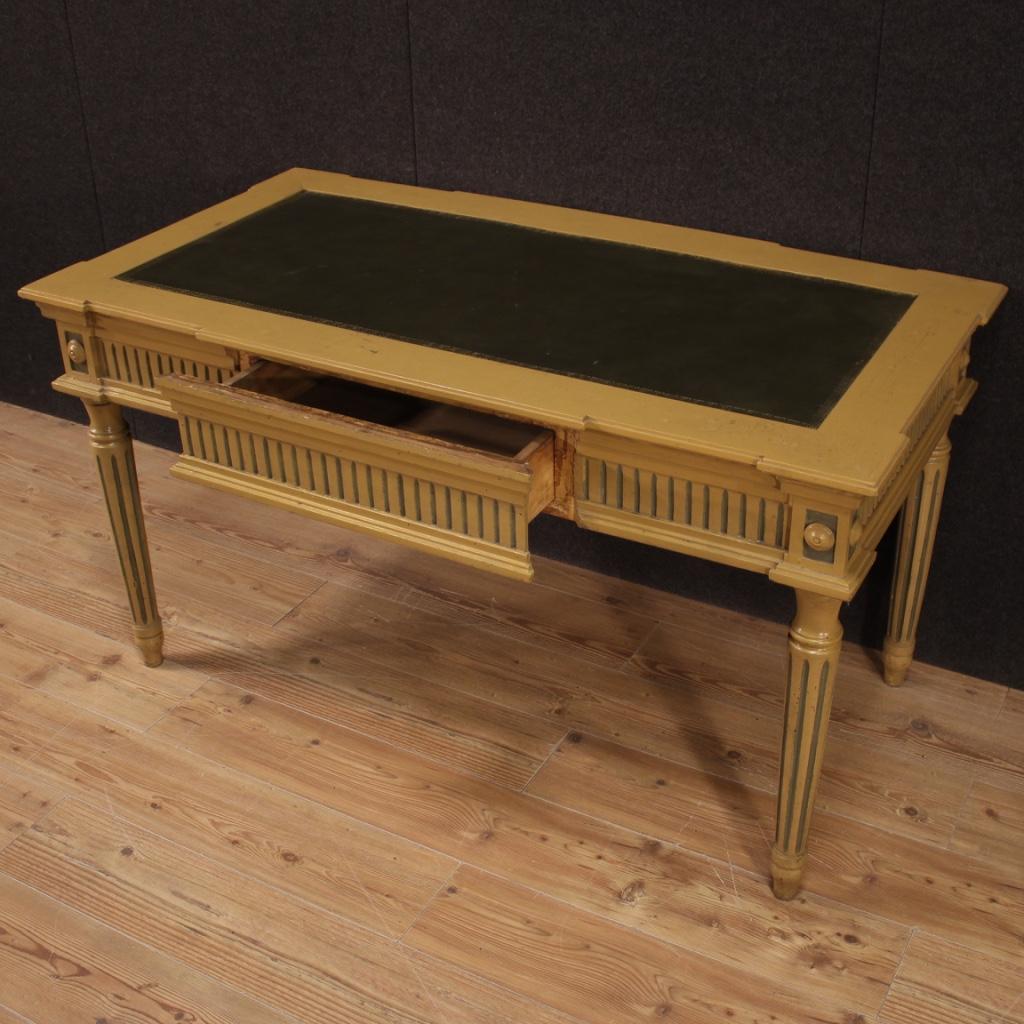 20th Century Lacquered Wood Italian Louis XVI Style Writing Desk, 1950 For Sale 1