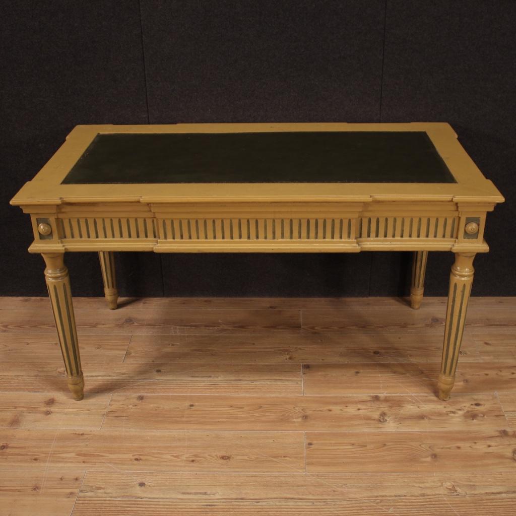 20th Century Lacquered Wood Italian Louis XVI Style Writing Desk, 1950 For Sale 4