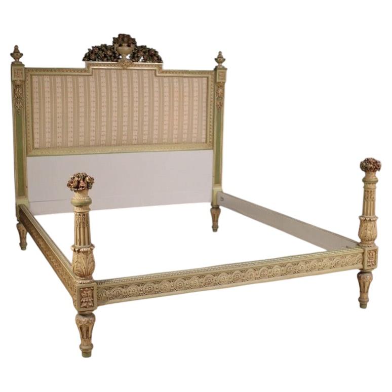 20th Century Lacquered Wood Louis XVI Style Italian Double Bed, 1950