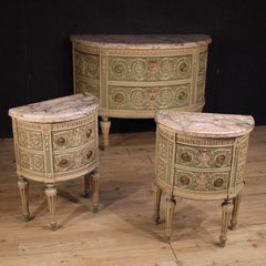 20th-Century Lacquered Wood Louis XVI-Style Bonzanigo Chest of Drawers with Marble Top, 1950