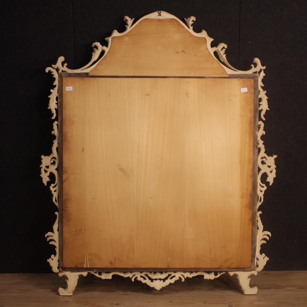 20th Century Lacquered Wood with Floral Decorations Italian Mirror, 1960 For Sale 9
