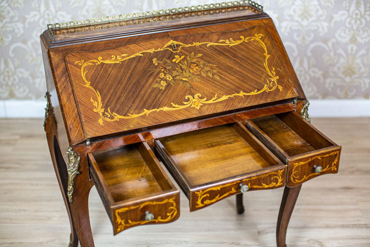 20th-Century Richy Inlaid Ladies Secretary Desk in the Louis XV Type In Good Condition In Opole, PL