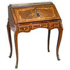Antique 20th-Century Richy Inlaid Ladies Secretary Desk in the Louis XV Type