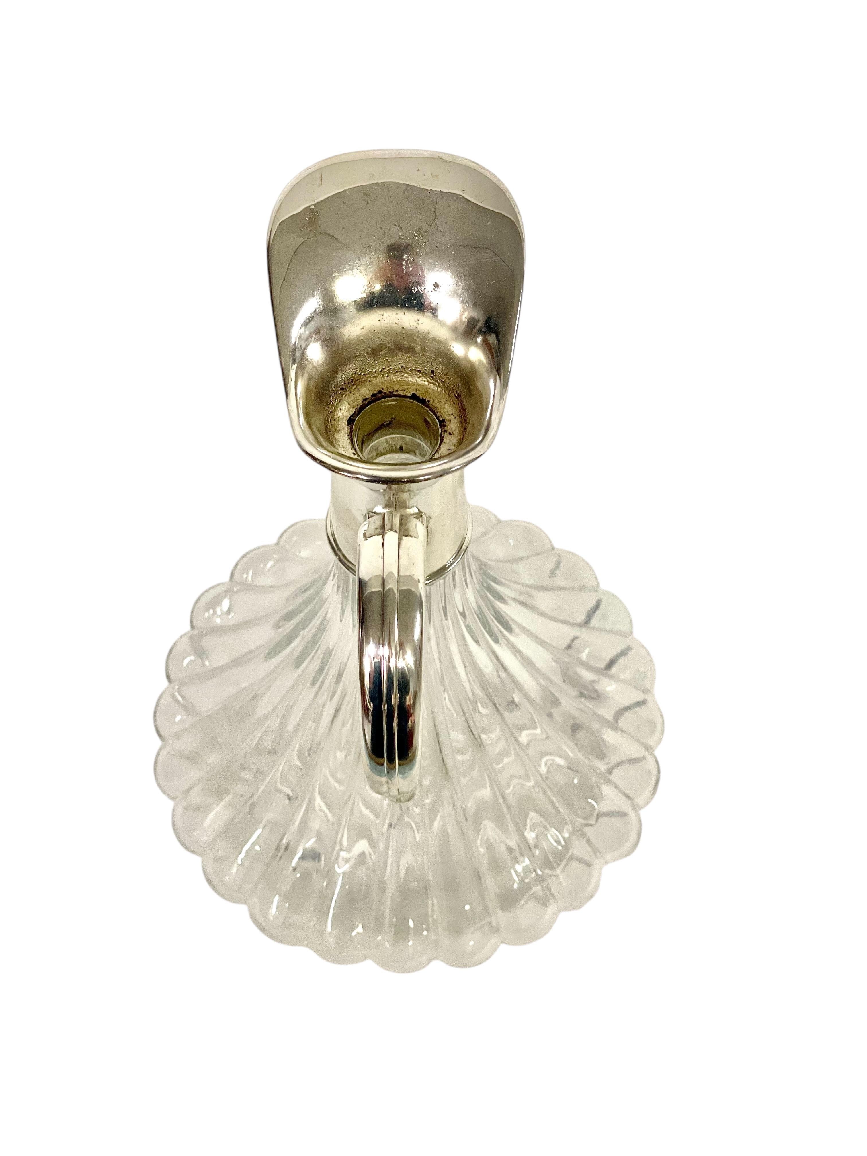 Decantador de cristal Lancel Paris del siglo XX Chapado en plata en venta