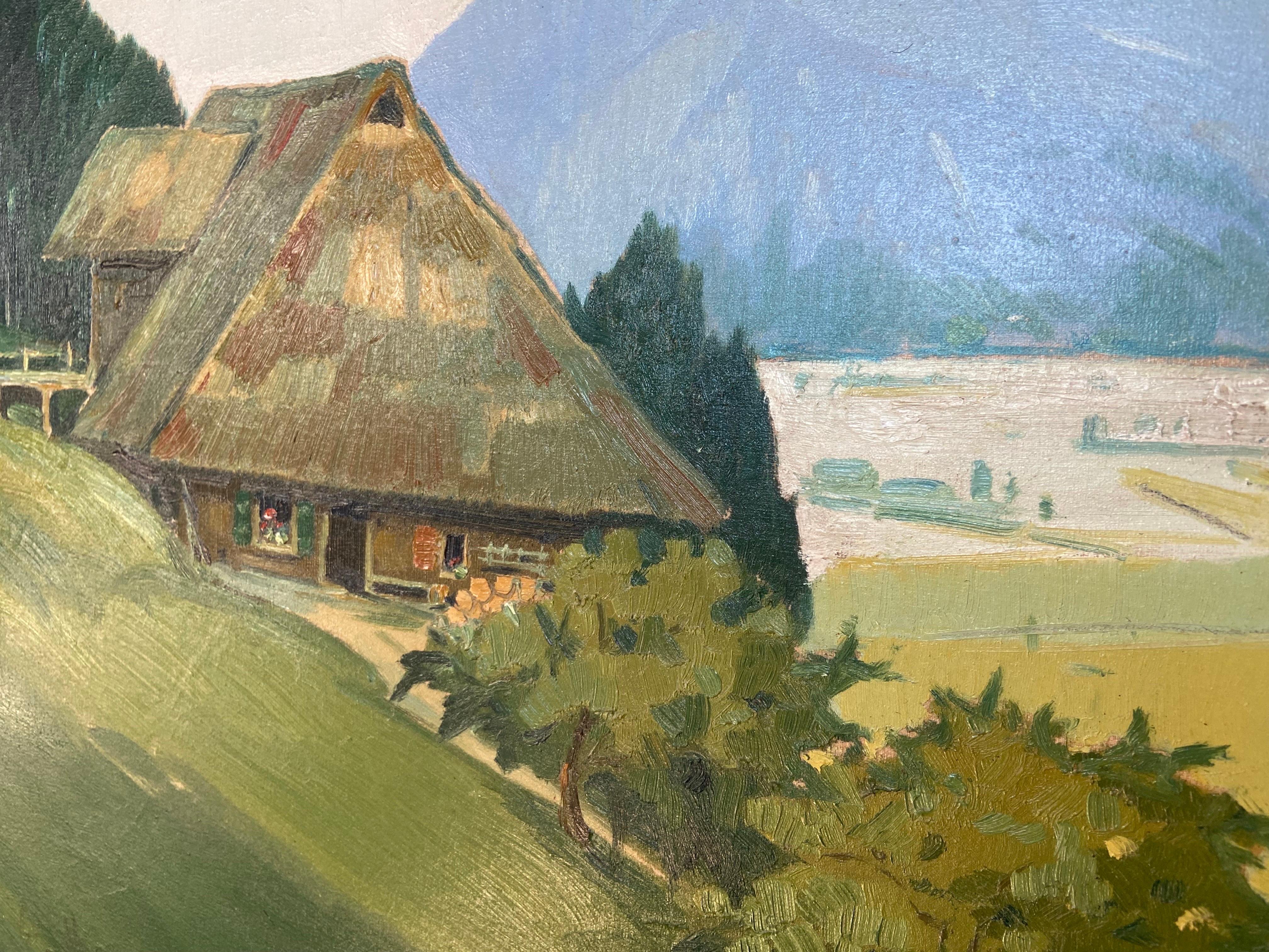 20th Century Landscape Oil on Canvas Signed by German Artist Ernst Meurer  In Good Condition For Sale In Sofia, BG