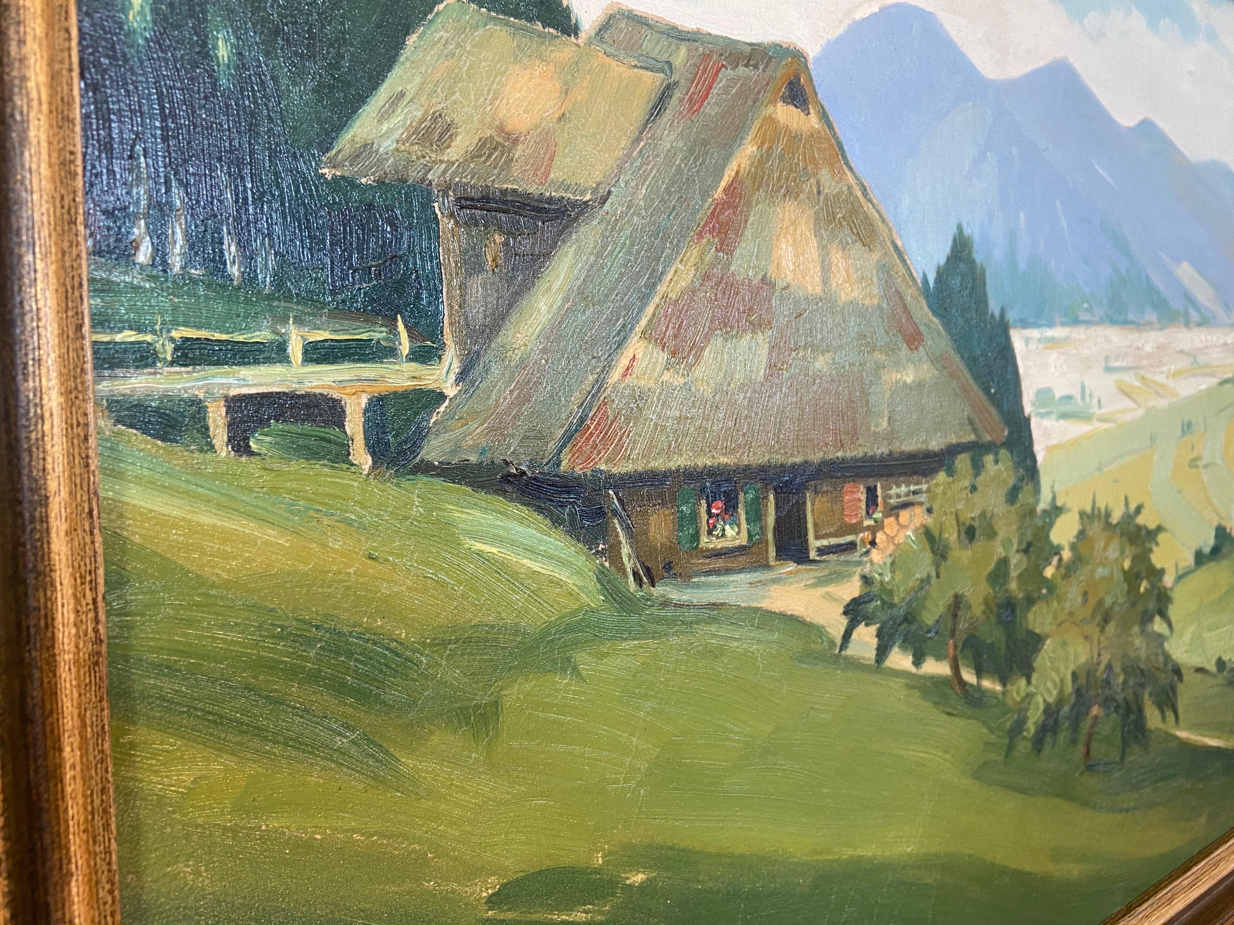 20th Century Landscape Oil on Canvas Signed by German Artist Ernst Meurer  For Sale 1