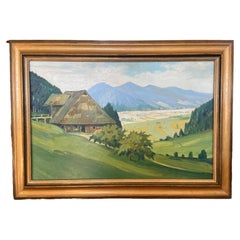 Antique 20th Century Landscape Oil on Canvas Signed by German Artist Ernst Meurer 