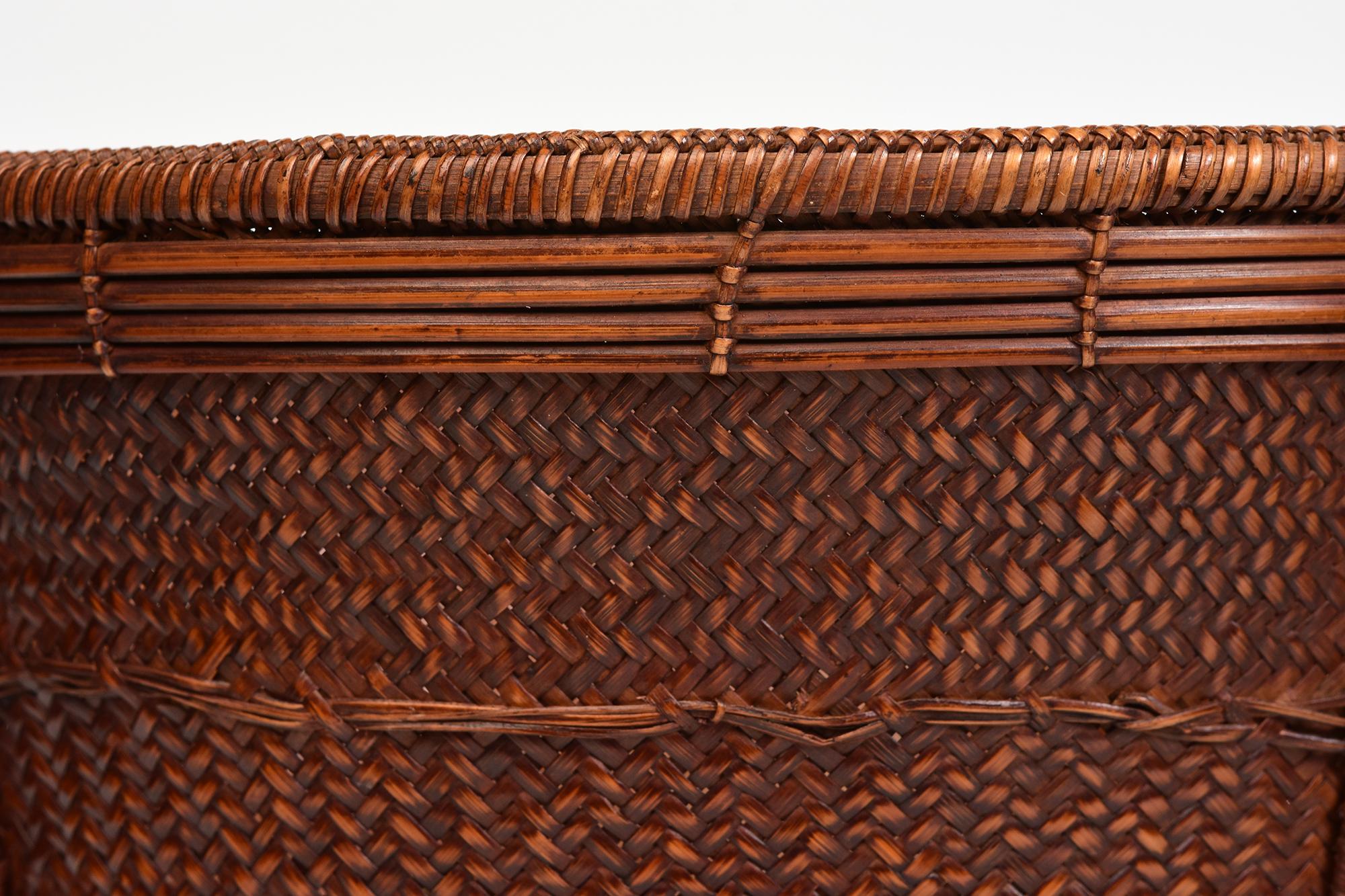 Hand-Crafted 20th Century, Laos Bamboo Basket For Sale
