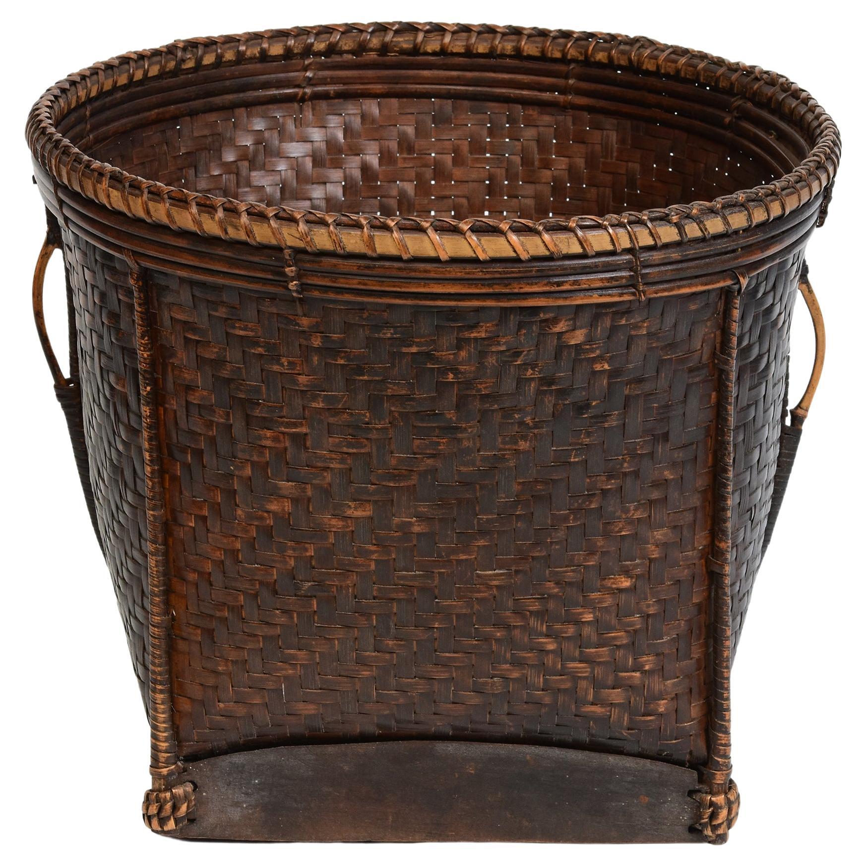 20th Century, Laos Bamboo Basket For Sale