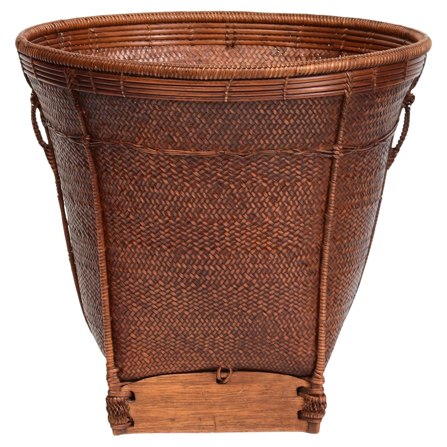 20th Century, Laos Bamboo Basket For Sale