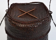 20th Century, Laos Bamboo Basket with Cover