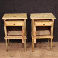 20th Century Laquared Painting Wood Italian Bedside Table, 1960s