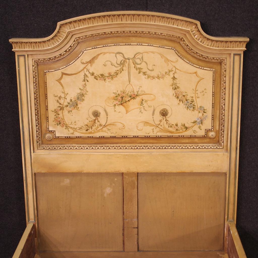 20th Century Laquered Wood in Louis XVI style Italian Bed, 1960s For Sale 5