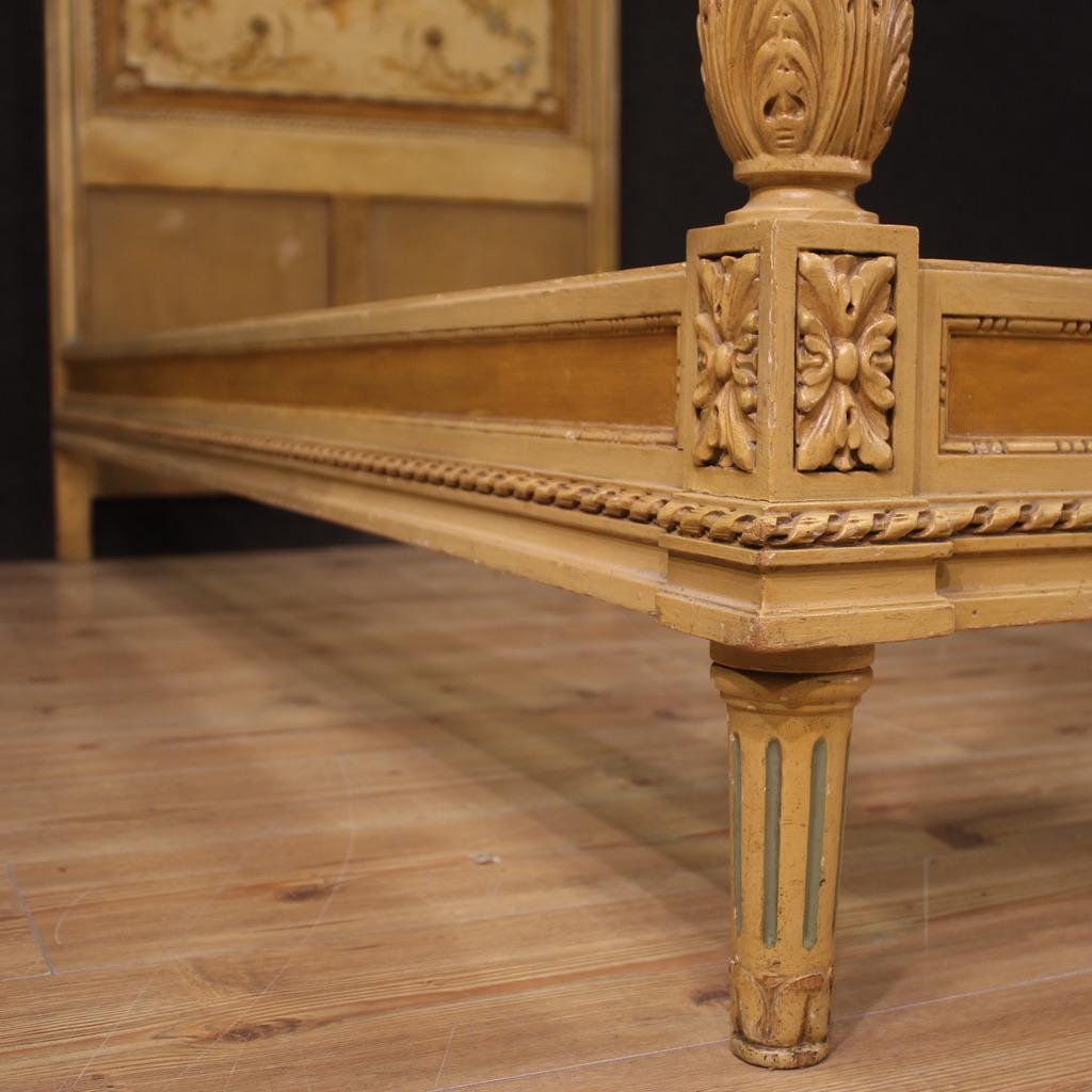 20th Century Laquered Wood in Louis XVI style Italian Bed, 1960s For Sale 6