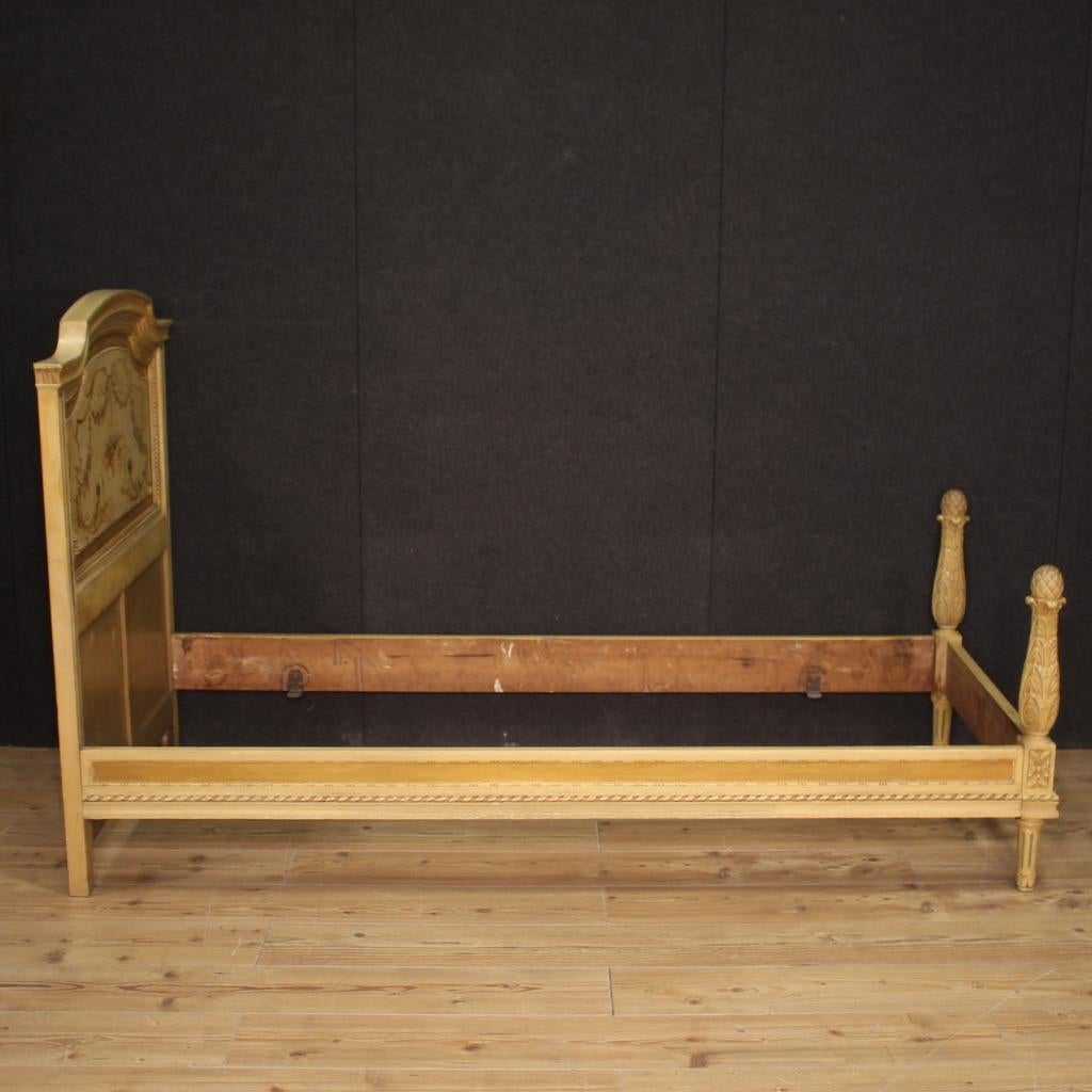 20th Century Laquered Wood in Louis XVI style Italian Bed, 1960s For Sale 3