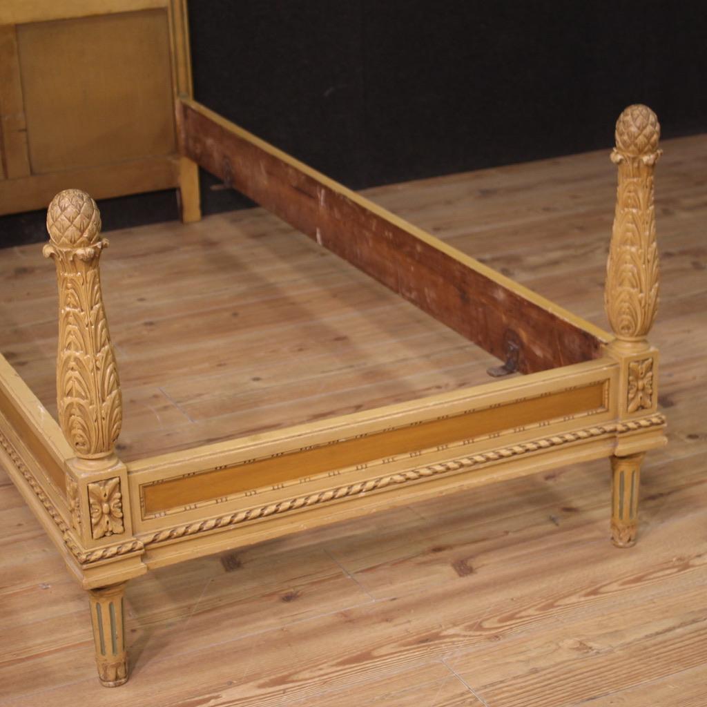 20th Century Laquered Wood in Louis XVI style Italian Bed, 1960s For Sale 4