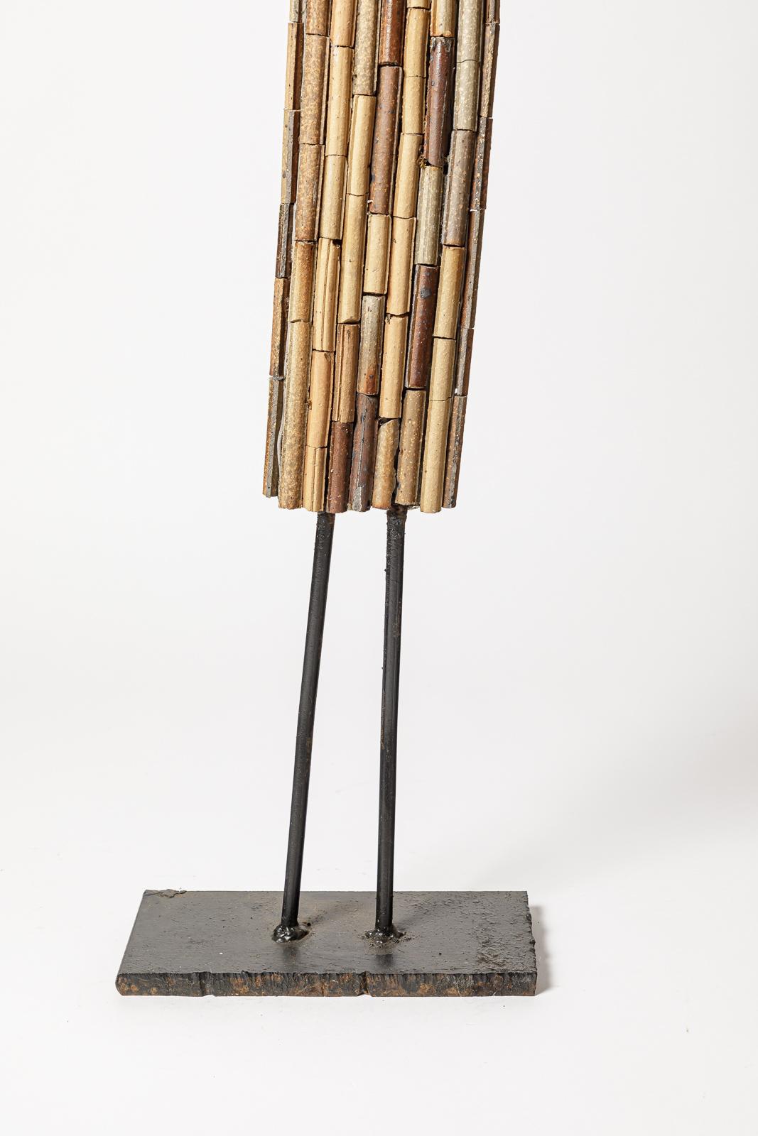 French 20th century large abstract figurative sculpture by Jean Linard La Borne 122 cm For Sale