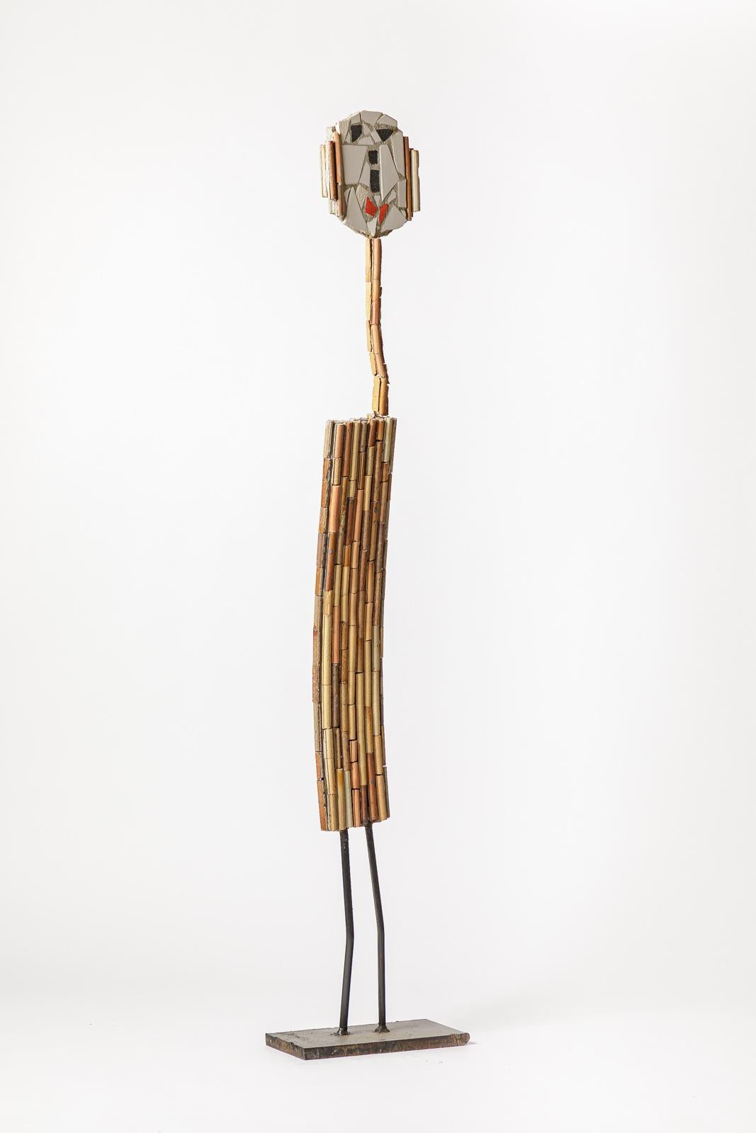 20th century large abstract figurative sculpture by Jean Linard La Borne 122 cm For Sale 1