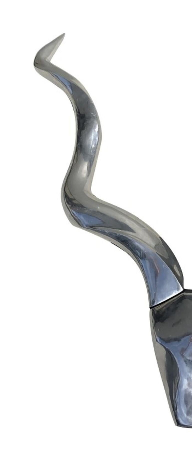 Mid-Century Modern 20th Century Large Aluminum Antelope Head Sculpture by Arthur Edward Court