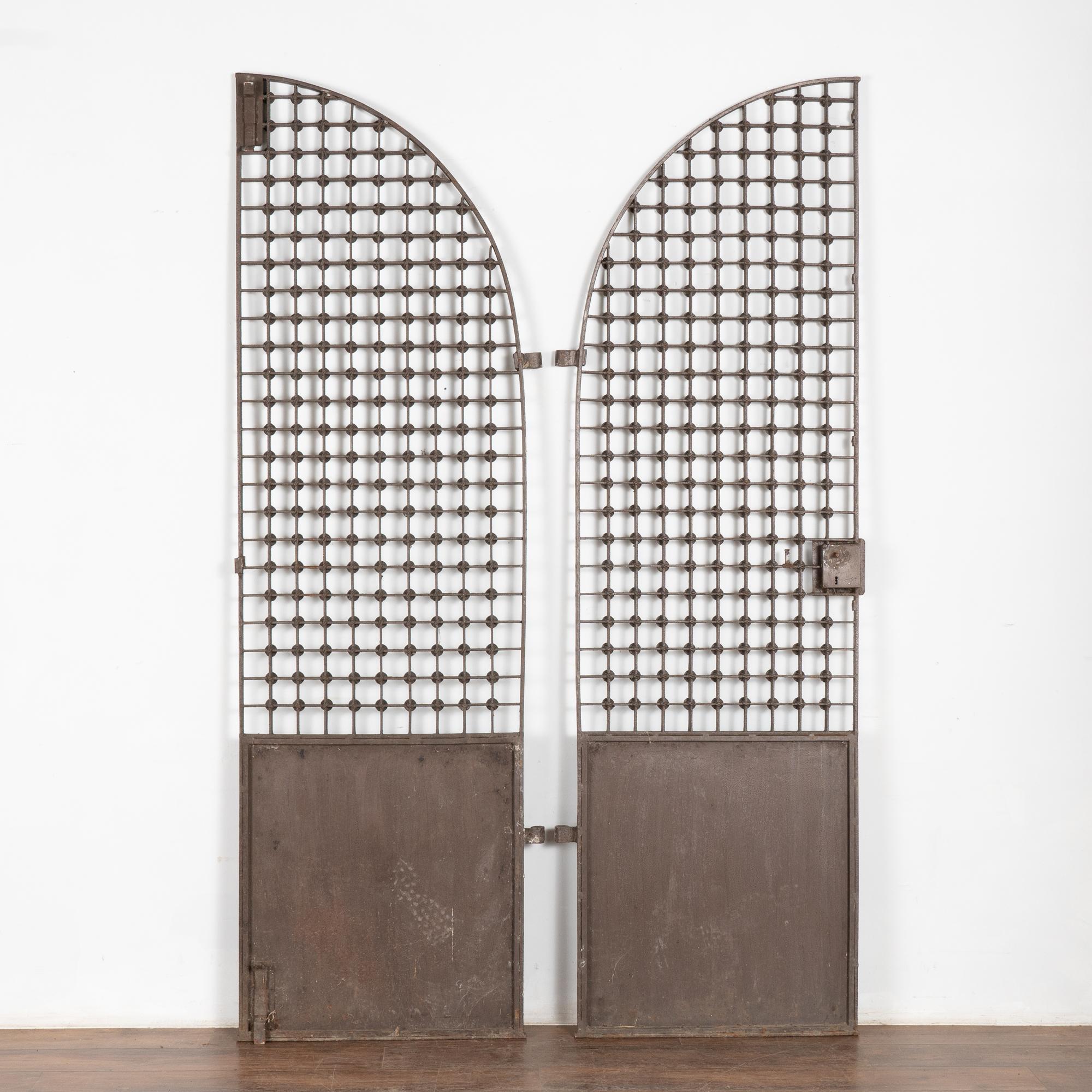 20th Century Large Arched Iron Gate Doors, Hungary 9