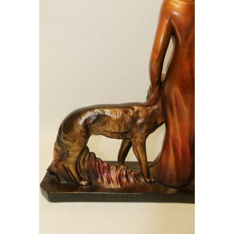 20th Century Large Art Deco Plaster and Cold Painted English Figure Group C 1930 7