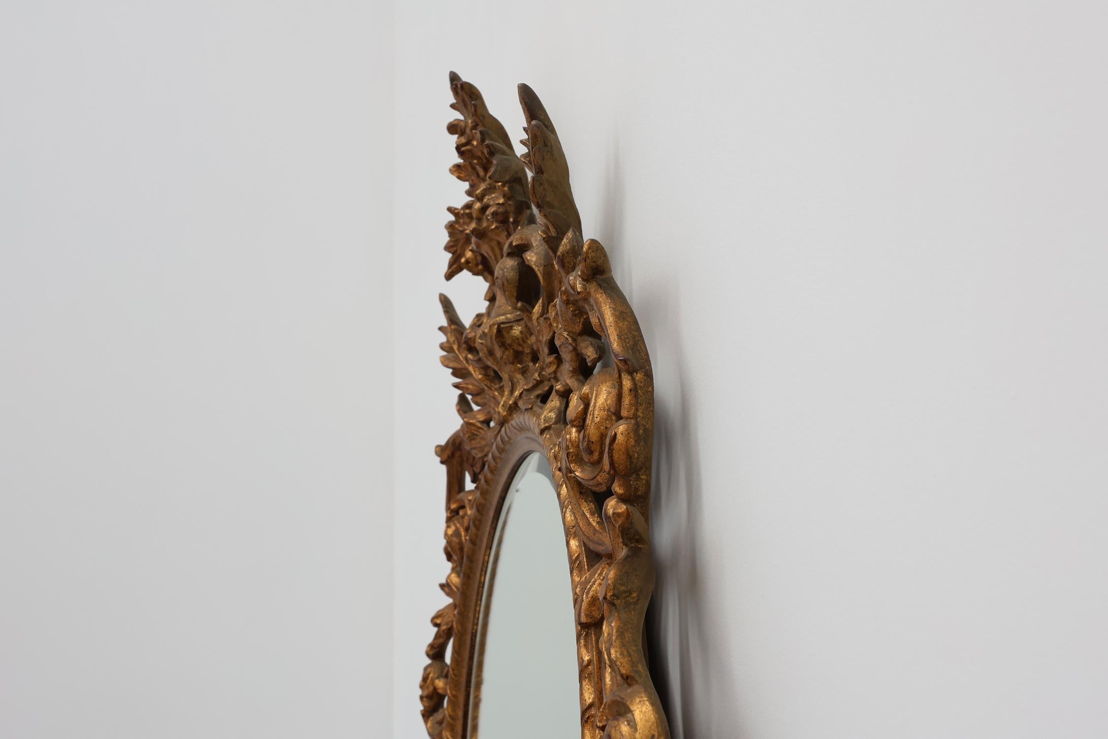 20ème siècle Grand miroir baroque doré par Deknudt, Belgique en vente 3