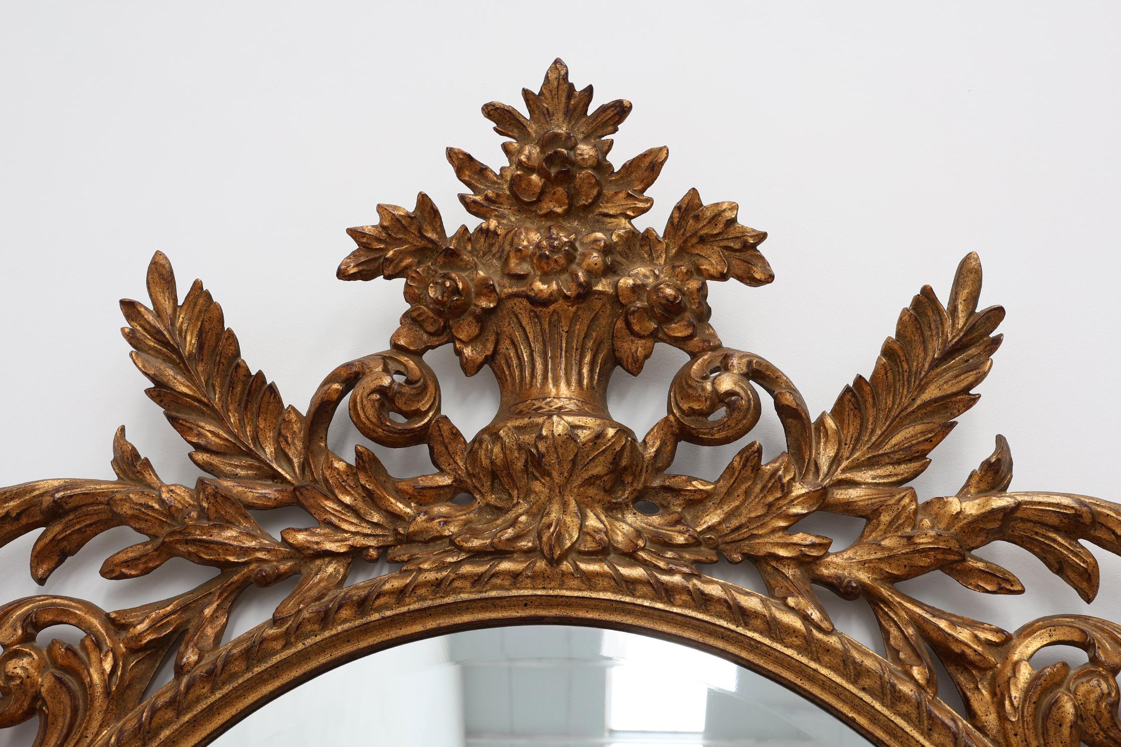 20ème siècle Grand miroir baroque doré par Deknudt, Belgique Bon état - En vente à Meulebeke, BE