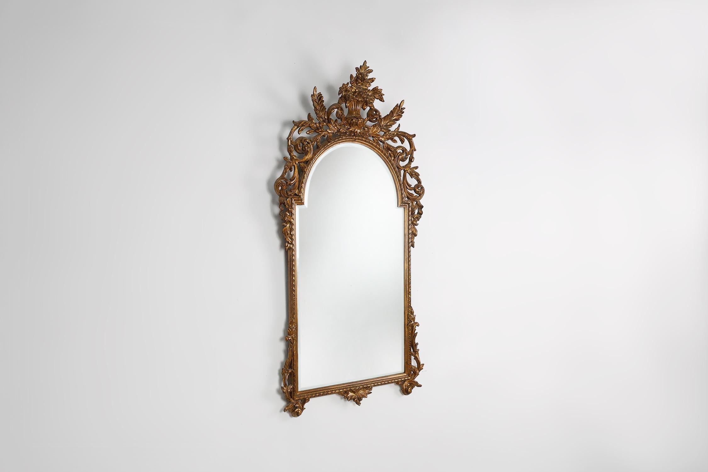 Belgian 20th Century large Baroque Mirror by Deknudt, Belgium For Sale