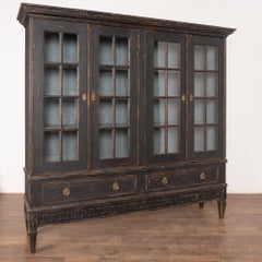 20th Century Large Black Bookcase Display Cabinet from Denmark