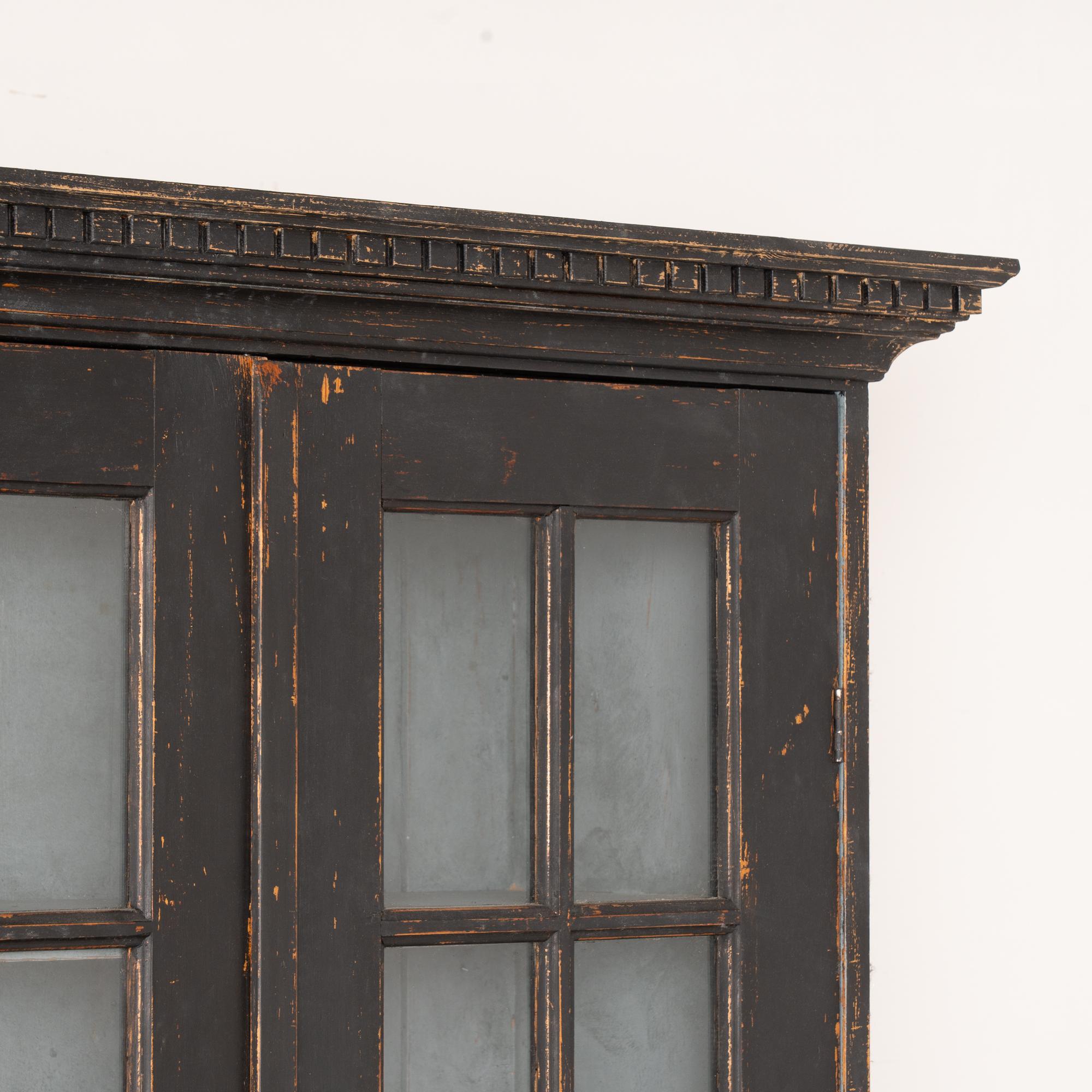 20th Century Large Black Bookcase Display Cabinet from Denmark For Sale 1