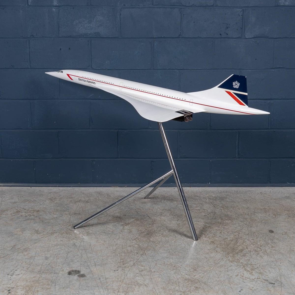 Composition 20th Century Large British Airways Concorde Model By Space Models England c.1990