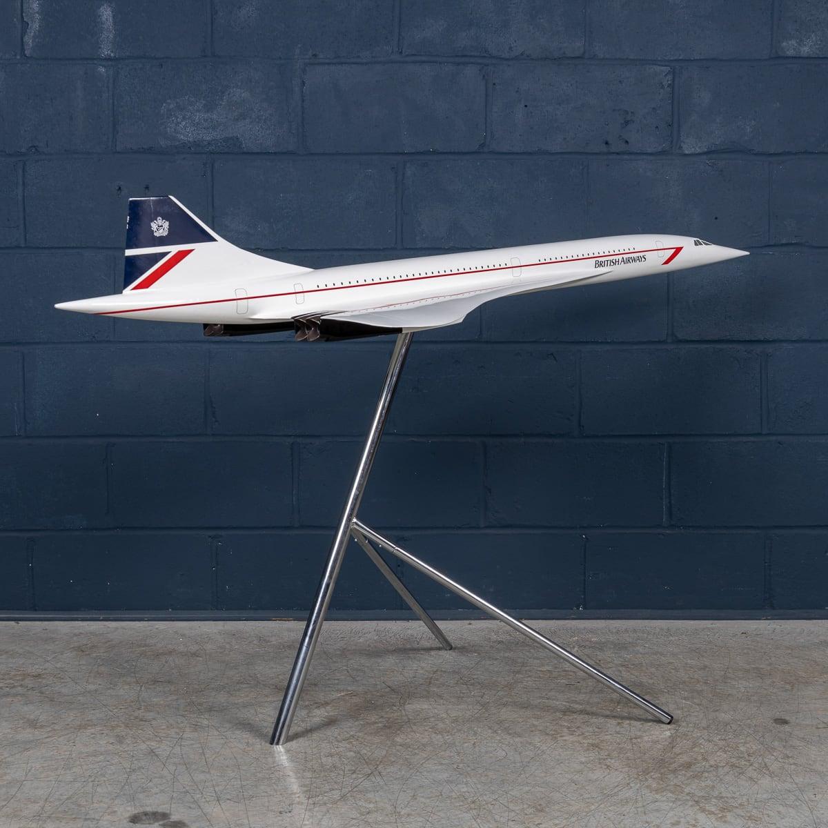 20th Century Large British Airways Concorde Model By Space Models England c.1990 2