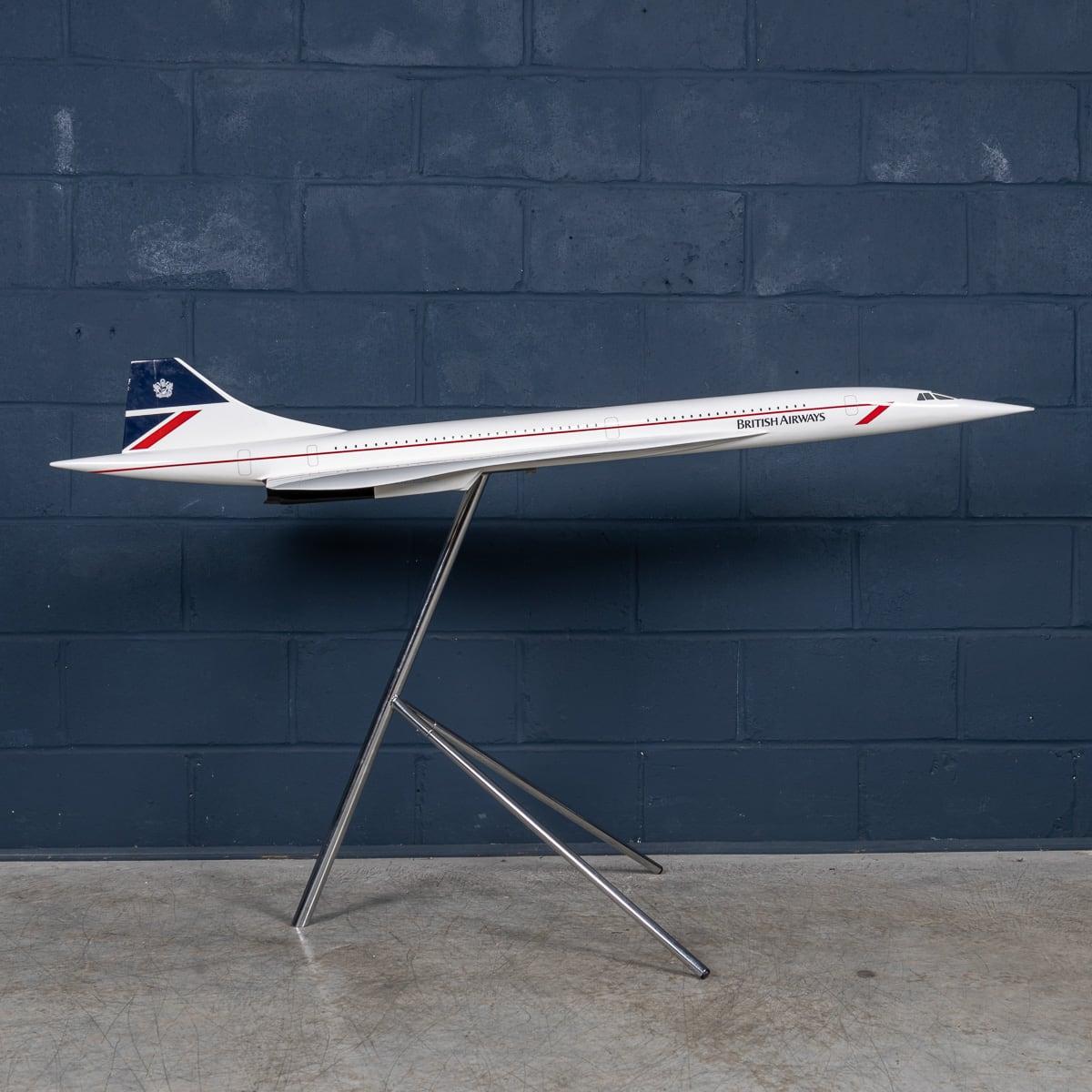 20th Century Large British Airways Concorde Model By Space Models England c.1990 3