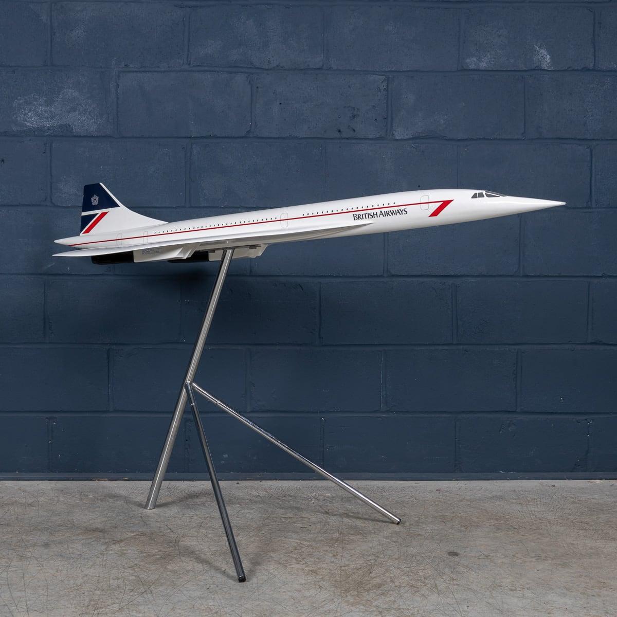 20th Century Large British Airways Concorde Model By Space Models England c.1990 4