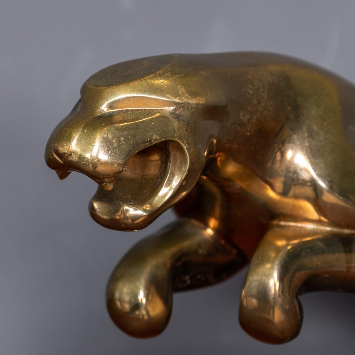20th Century Large Bronze Jaguar Showroom Model On A Marble Plinth c.1970 7